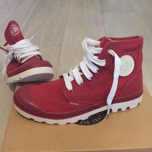 Palladium red high tops